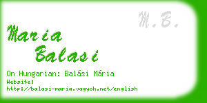 maria balasi business card